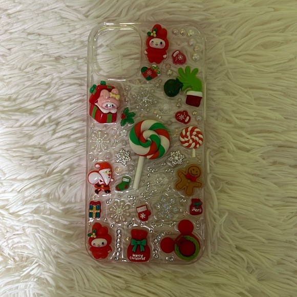 Handmade Christmas Holiday My Melody Sanrio Kawaii Junk iPhone 14 Plus Case - Picture 1 of 3